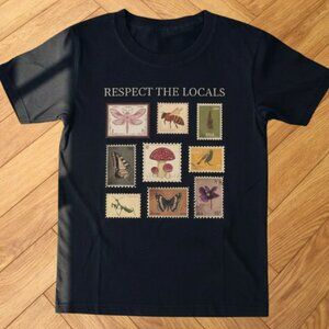 Black - Respect The Locals Nature Graphic T-Shirt Wildlife Stamp Art